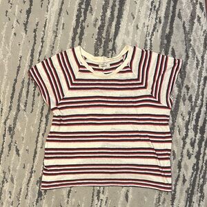Madewell Tee with Red, Blue, and White Stripes